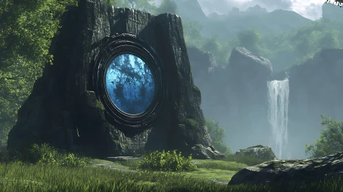 Ancient Portal in a Verdant Woodland
