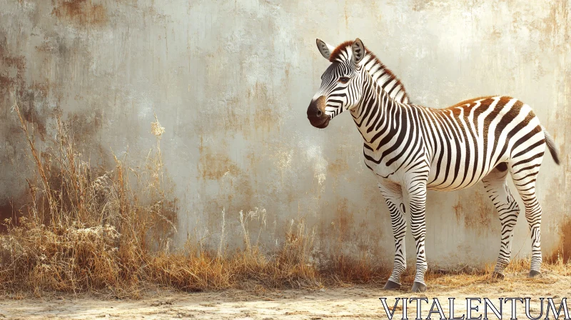 AI ART Zebra Standing in Grass