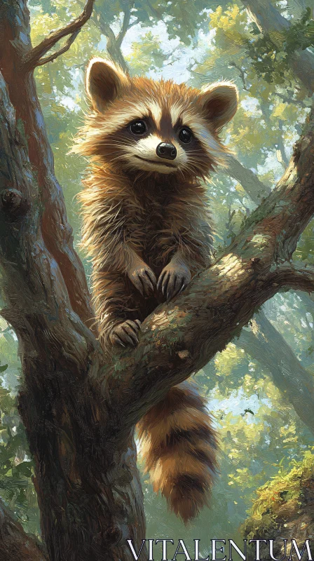 AI ART Raccoon in Nature