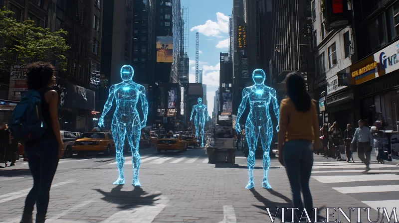 Urban Futurism: Holograms on the Streets AI Image