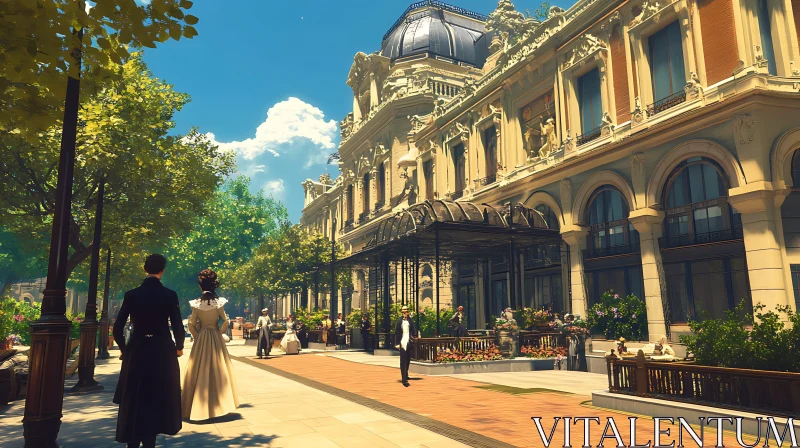 Elegant Victorian Boulevard AI Image