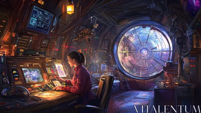 AI ART Futuristic Galactic Control Room