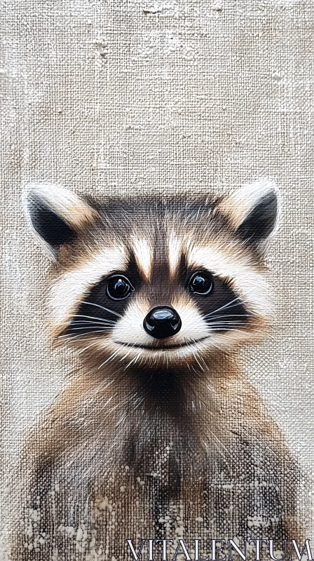 Cute Raccoon Art AI Image