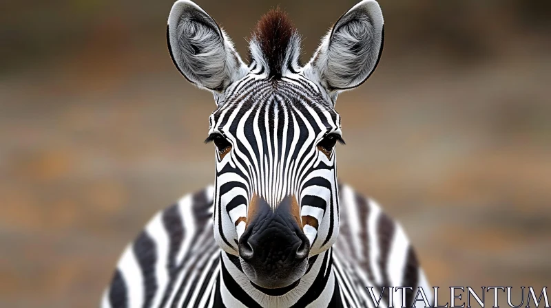 Zebra's Unique Stripes Close-Up AI Image