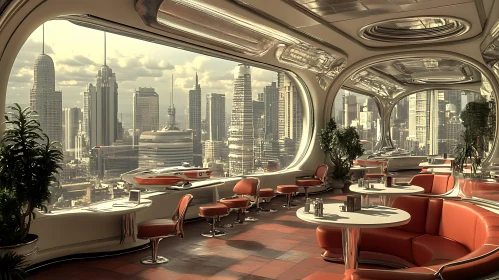 Modern Futuristic Diner Interior