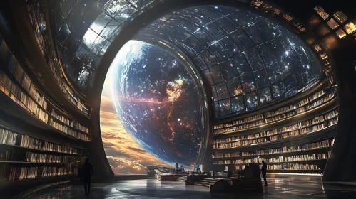 Cosmic View Library Interior