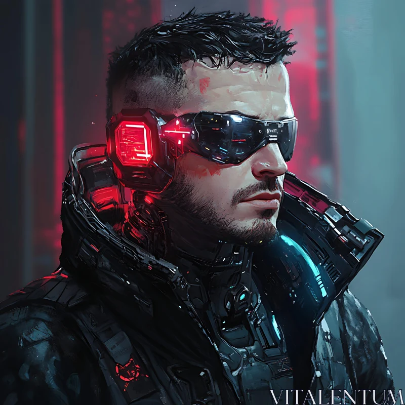 High-Tech Cybernetic Male Character AI Image