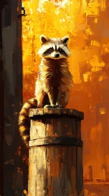 Raccoon's Autumn Perch