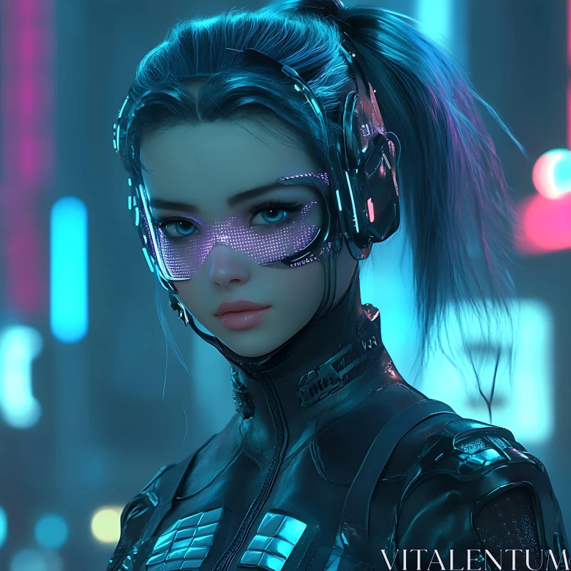 AI ART Cyberpunk Woman in Neon City