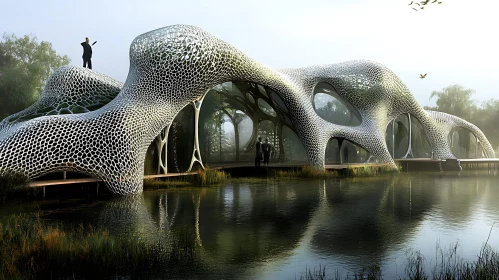 Modern Pavilion with Honeycomb Structure