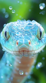 Close-Up Snake Glistening in Water