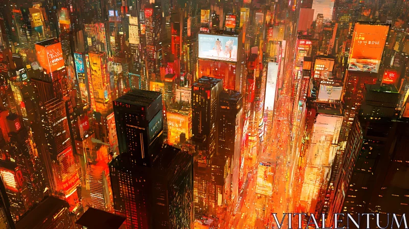 AI ART Illuminated Urban Night Scene