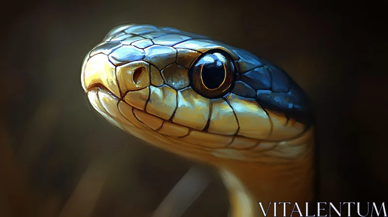 Vivid Snake Head Close-up AI Image