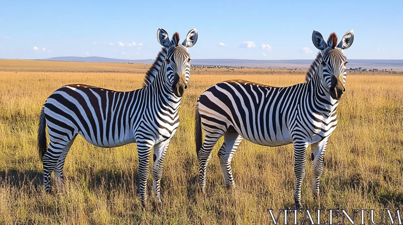 Majestic Zebras in Their Natural Habitat AI Image