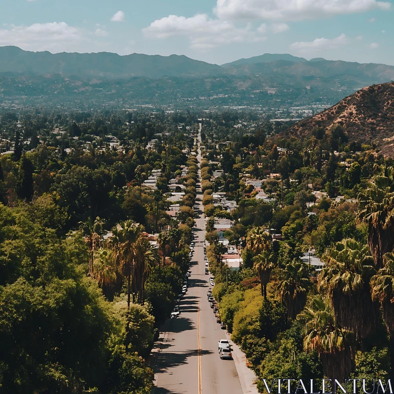 Urban Street Meets Nature AI Image