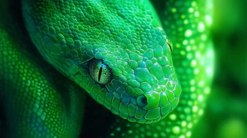 Intricate Snake Scales and Eyes