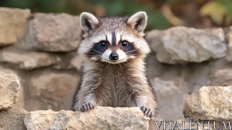 Inquisitive Raccoon Wildlife Portrait AI Image