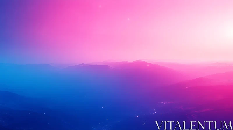 AI ART Dreamy Mountain and Sky Scene