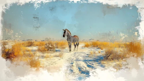 Zebra in Arid Terrain