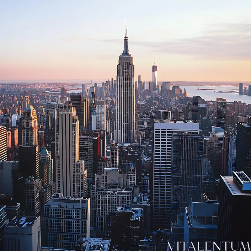 Cityscape at Dusk AI Image