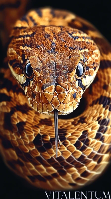 Detailed Snake Portrait AI Image