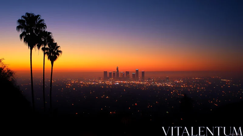 City Skyline at Sunset AI Image