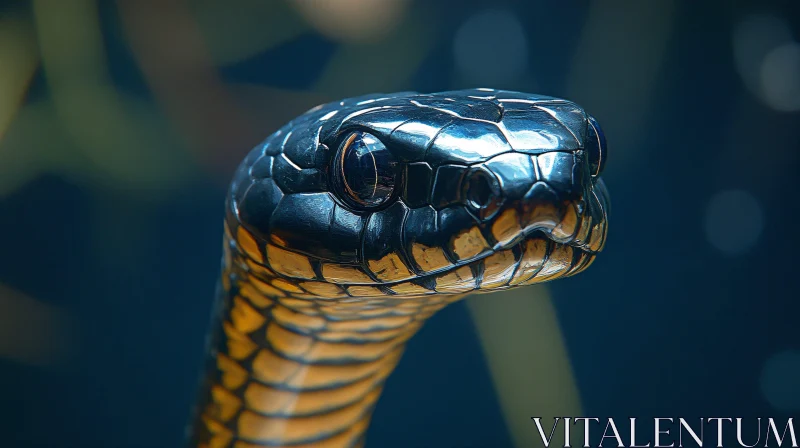 Shimmering Snake Portrait AI Image