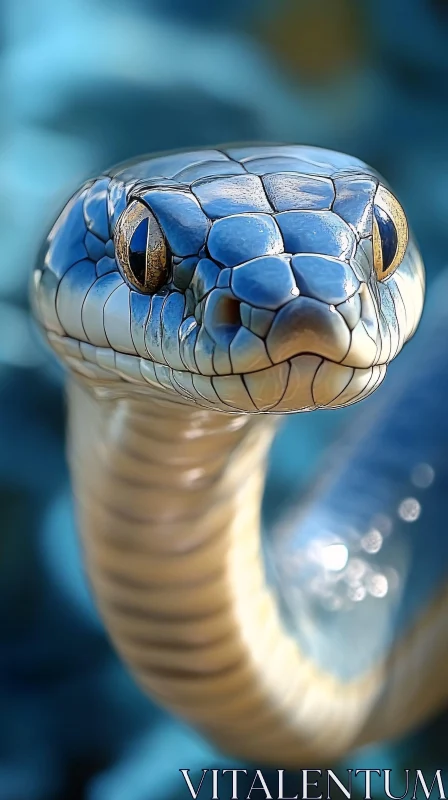 Snake with Golden Eyes AI Image