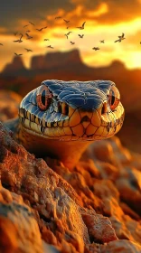 Sunset Snake in Wilderness