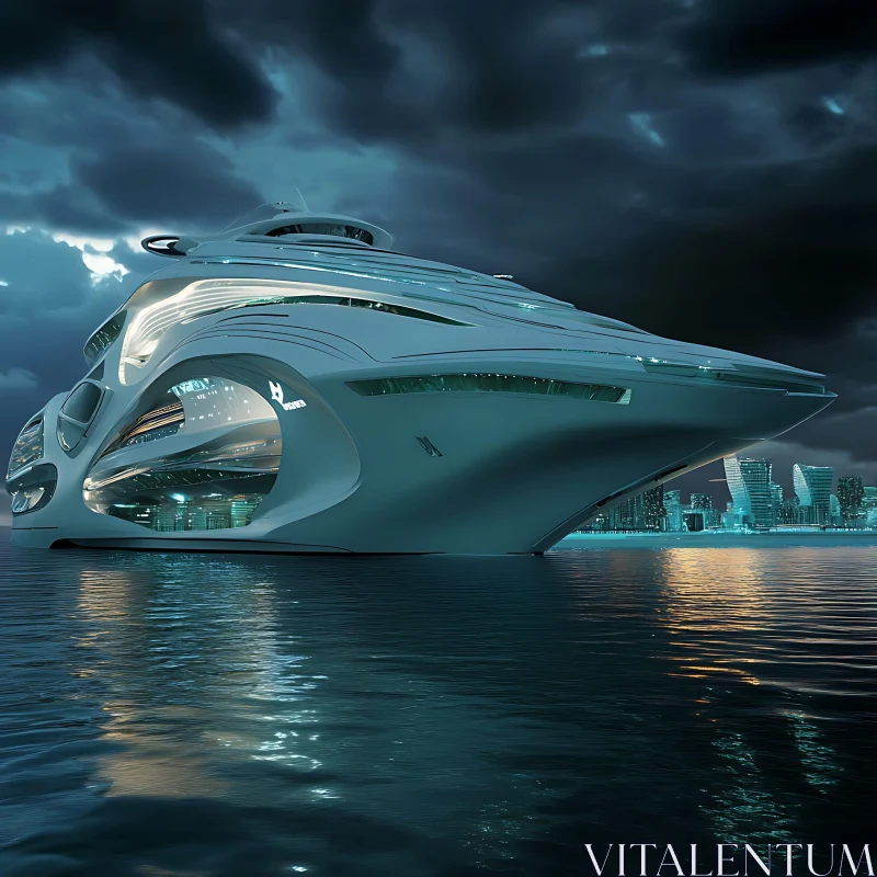 Majestic Modern Yacht Scene AI Image