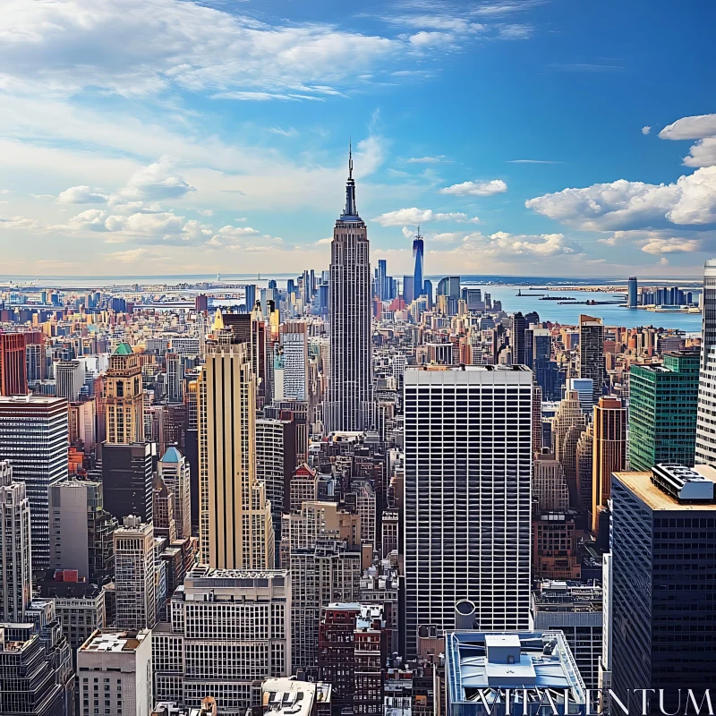 Breathtaking New York City Skyline with Empire State Building AI Image