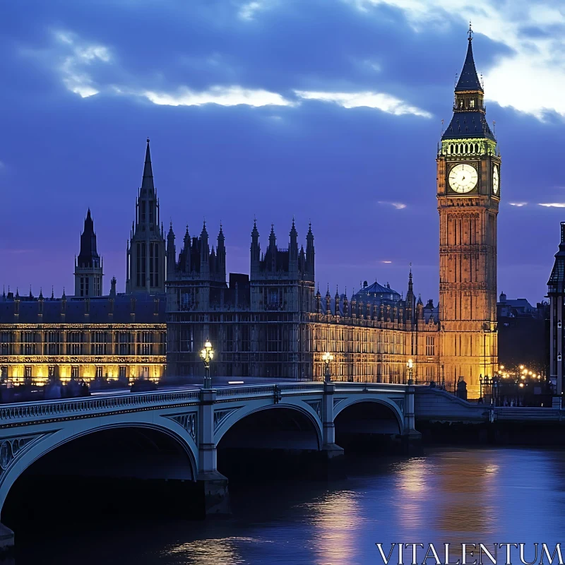 AI ART Big Ben and Parliament in London at Twilight