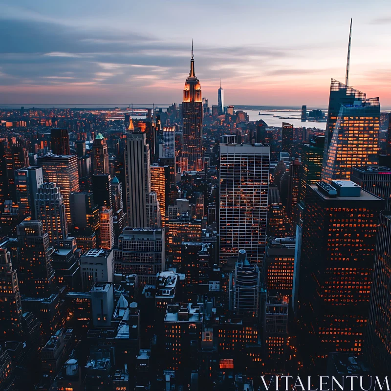 Urban Sunset with Radiant Skyline