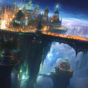 Futuristic Elevated City Lights