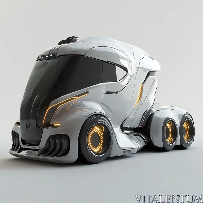 Modern Concept Truck with High-tech Design AI Image