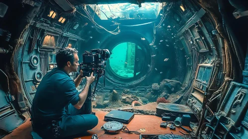 Underwater Photography in Submarine Interior