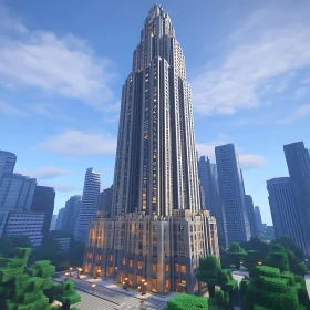 Towering Skyscraper Surrounded by City Buildings