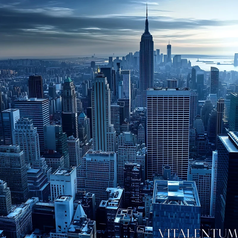 Majestic Urban Skyline at Sunset