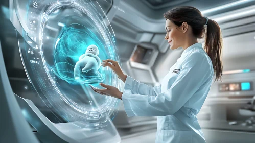 Genetic Research in a Futuristic Lab