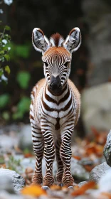 Young Zebra Displaying Unique Stripes