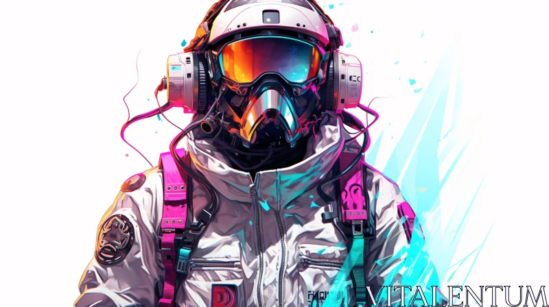 Cyberpunk Astronaut in Advanced Gear AI Image