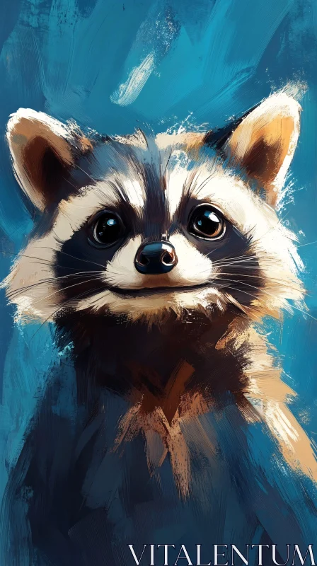 AI ART Raccoon Painting with Expressive Eyes