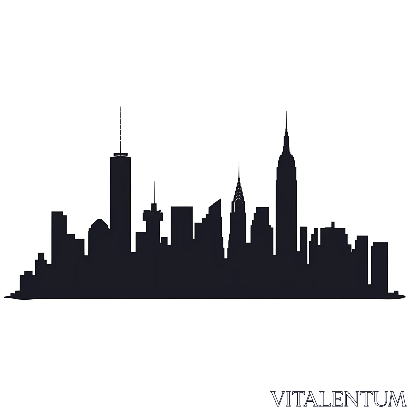 Urban Cityscape Silhouette AI Image