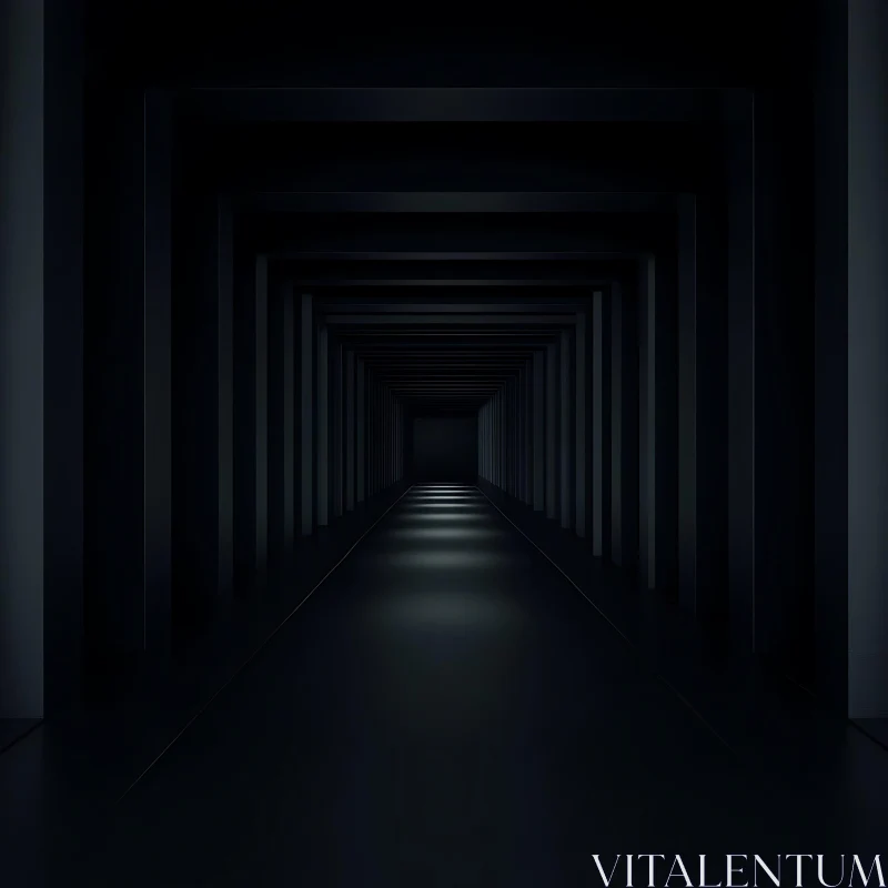 Shadowy Tunnel with Geometric Symmetry AI Image