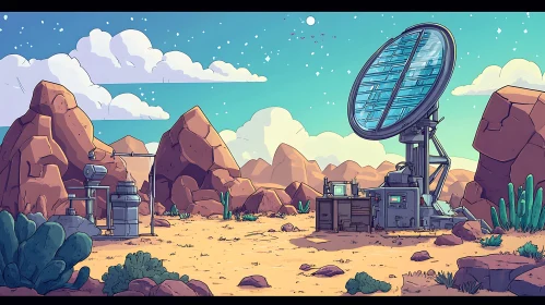 Comic Style Futuristic Desert