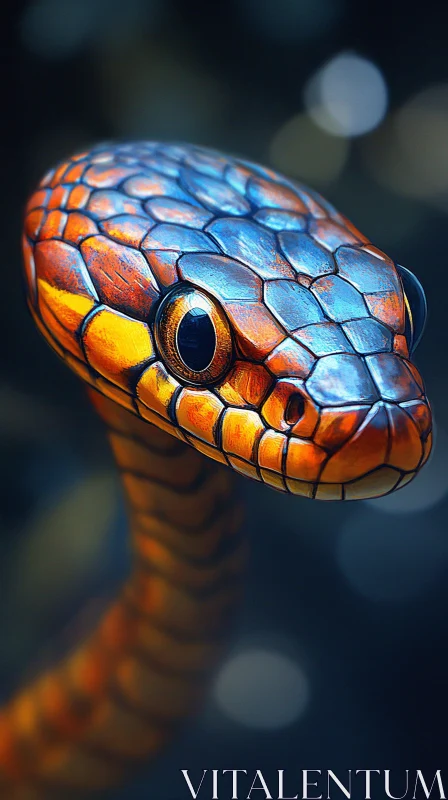 Vibrant Snake with Captivating Scales AI Image