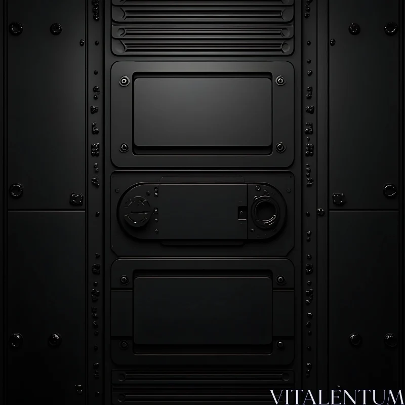 Detailed Black Industrial Machine Panel AI Image