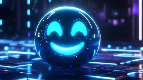 Futuristic Neon Smiley