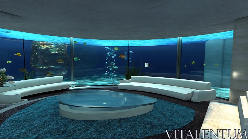 Underwater Modern Lounge Interior Design AI Image