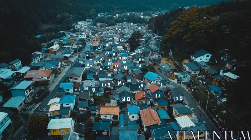 AI ART Aerial Townscape Amidst Lush Forest